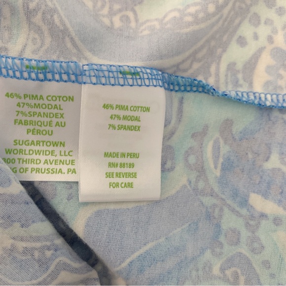 Lilly Pulitzer Top Tristan Coastal Blue Legga Sea - Picture 8 of 10